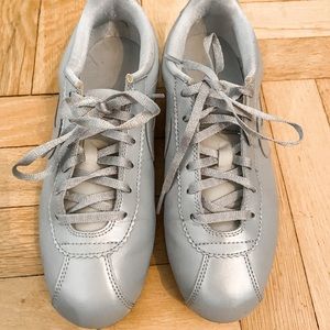 Silver Nike Cortez kids size 6, womens 8/8.5!